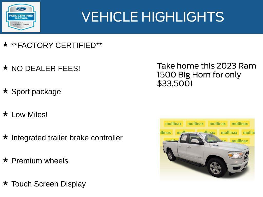 used 2023 Ram 1500 car, priced at $33,500