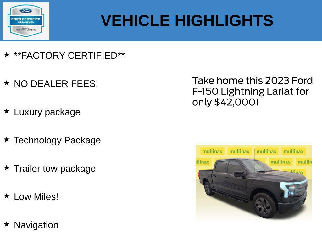 used 2023 Ford F-150 Lightning car, priced at $42,000