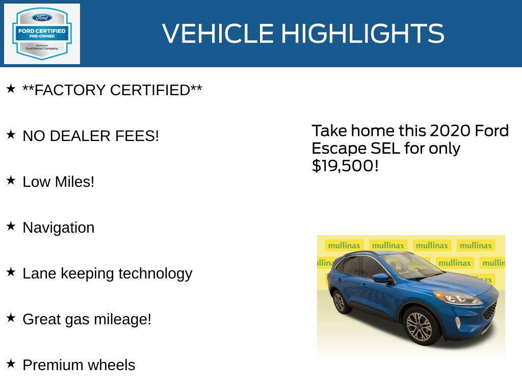 used 2020 Ford Escape car, priced at $19,500