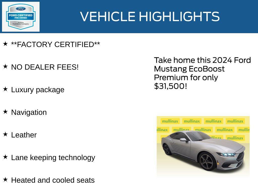 used 2024 Ford Mustang car, priced at $31,500