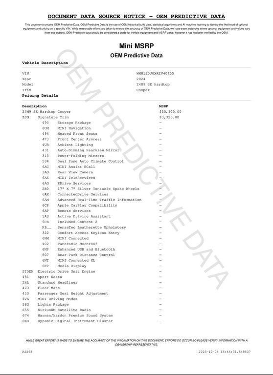 used 2024 MINI Hardtop car, priced at $26,555