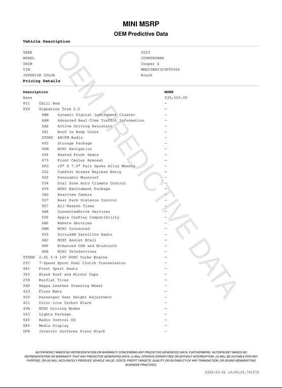used 2023 MINI Countryman car, priced at $26,992