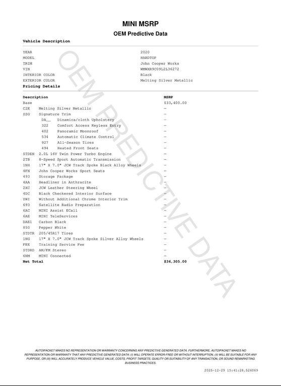 used 2020 MINI Hardtop car, priced at $23,720