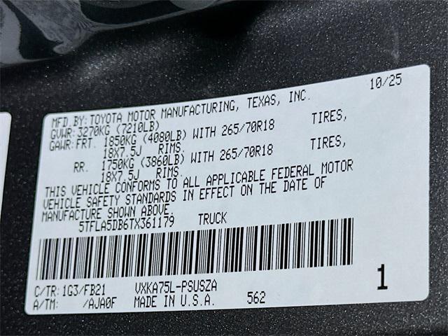 new 2026 Toyota Tundra car, priced at $52,090