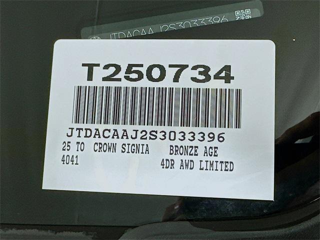 new 2025 Toyota Crown Signia car, priced at $50,024