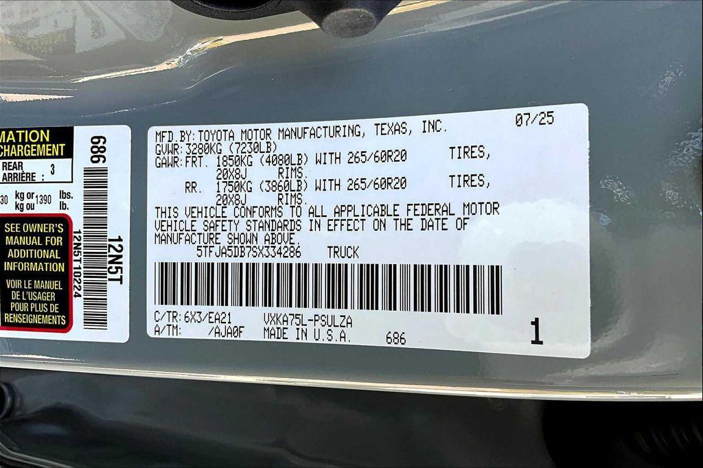 new 2025 Toyota Tundra car, priced at $62,908