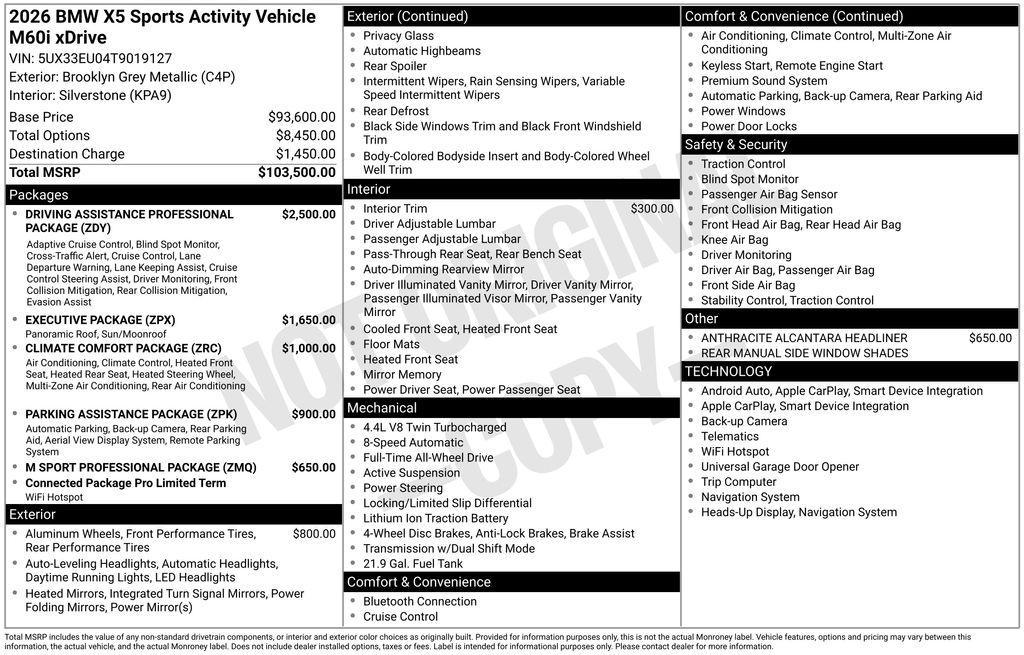 used 2026 BMW X5 car, priced at $77,431