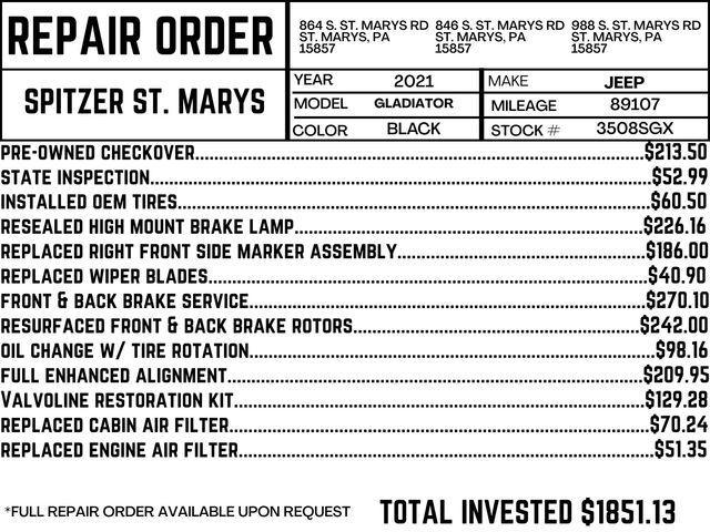 used 2021 Jeep Gladiator car, priced at $28,790