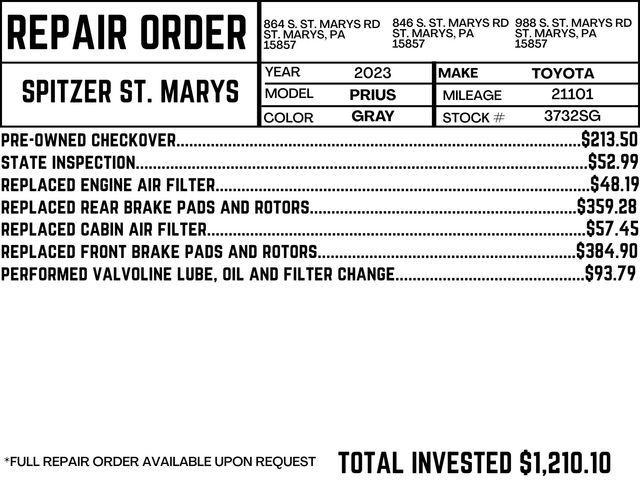 used 2023 Toyota Prius car, priced at $27,892