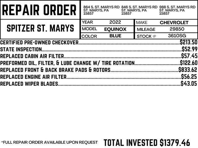 used 2022 Chevrolet Equinox car, priced at $24,190