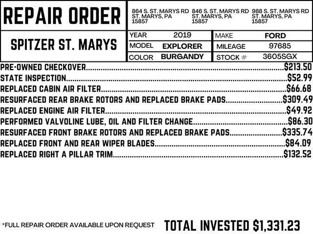 used 2019 Ford Explorer car, priced at $19,590