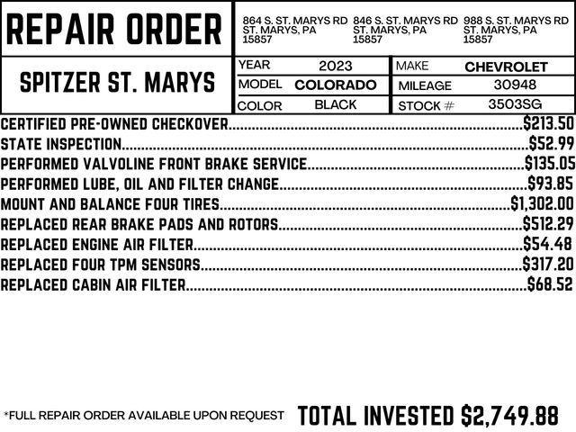 used 2023 Chevrolet Colorado car, priced at $35,990
