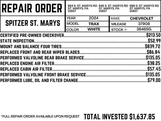 used 2024 Chevrolet Trax car, priced at $20,550