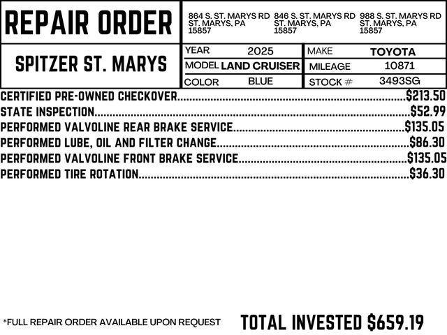 used 2025 Toyota Land Cruiser car, priced at $64,790