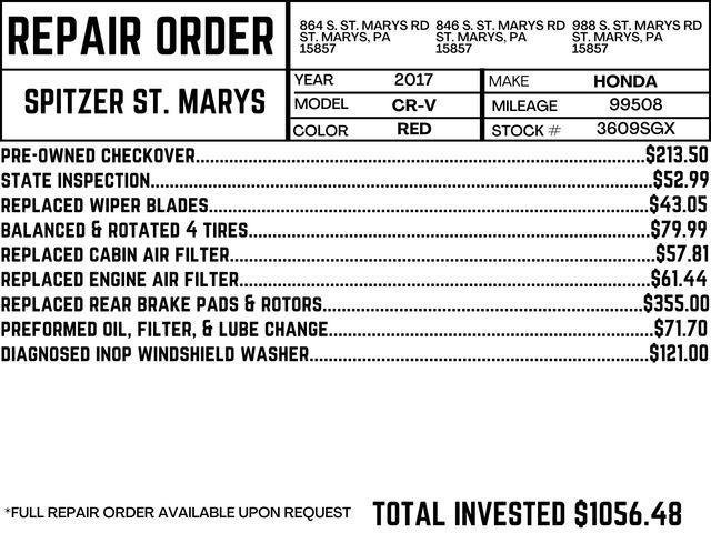 used 2017 Honda CR-V car, priced at $18,990