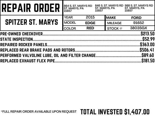 used 2015 Ford Edge car, priced at $12,299