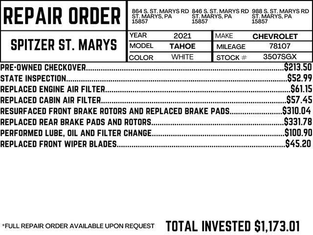 used 2021 Chevrolet Tahoe car, priced at $44,990