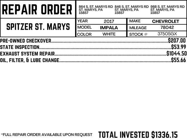 used 2017 Chevrolet Impala car, priced at $14,572