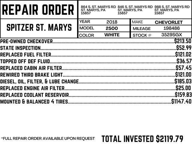 used 2018 Chevrolet Silverado 2500 car, priced at $30,990