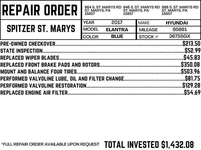 used 2017 Hyundai Elantra car, priced at $9,490