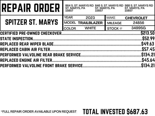 used 2023 Chevrolet TrailBlazer car, priced at $21,790