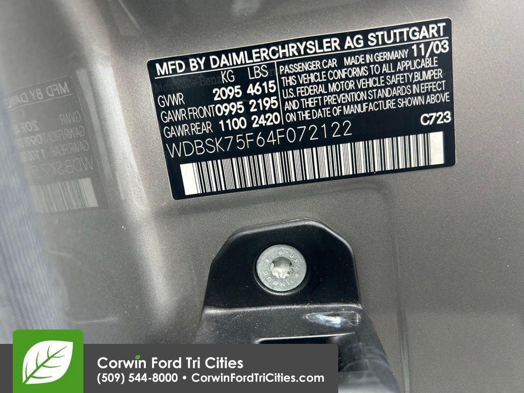 used 2004 Mercedes-Benz SL-Class car, priced at $12,498