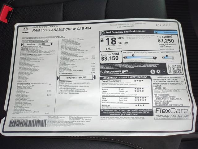 new 2026 Ram 1500 car, priced at $69,936