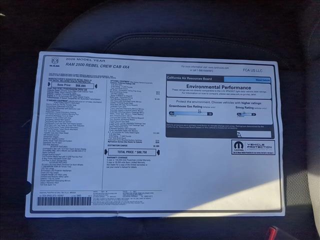 new 2026 Ram 2500 car, priced at $78,976