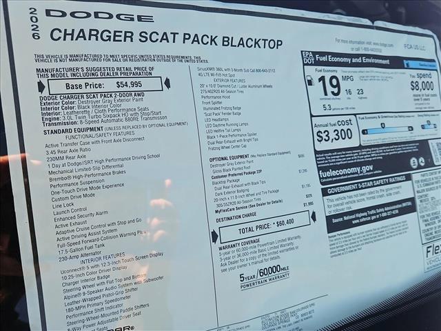new 2026 Dodge Charger car, priced at $55,745