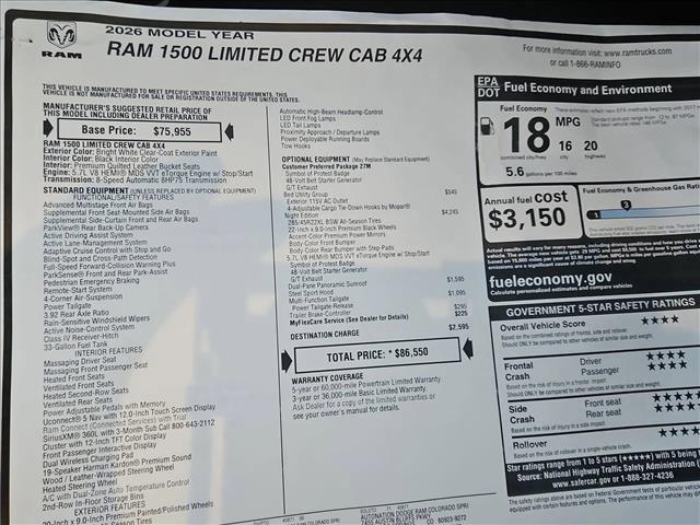 new 2026 Ram 1500 car, priced at $79,849