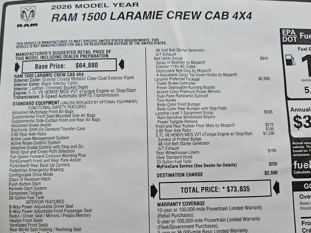 new 2026 Ram 1500 car, priced at $61,401