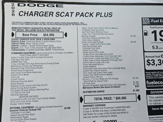 new 2026 Dodge Charger car, priced at $63,810