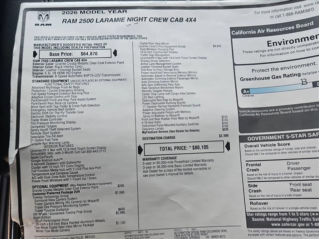 new 2026 Ram 2500 car, priced at $71,298