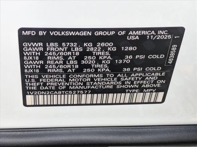 new 2026 Volkswagen Atlas car, priced at $38,883