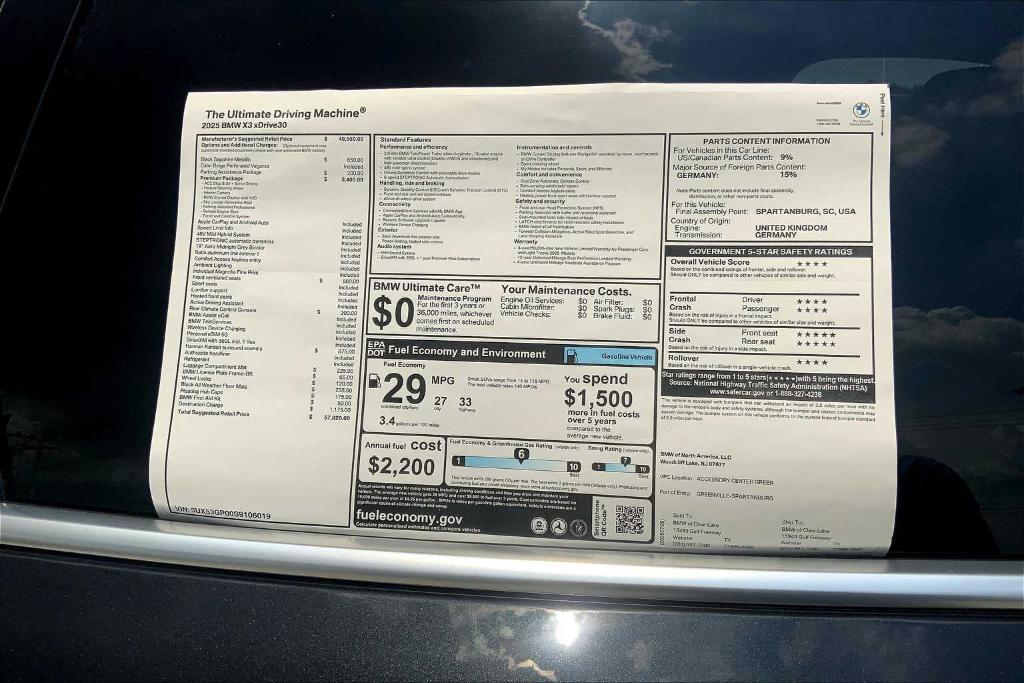 used 2025 BMW X3 car, priced at $48,995