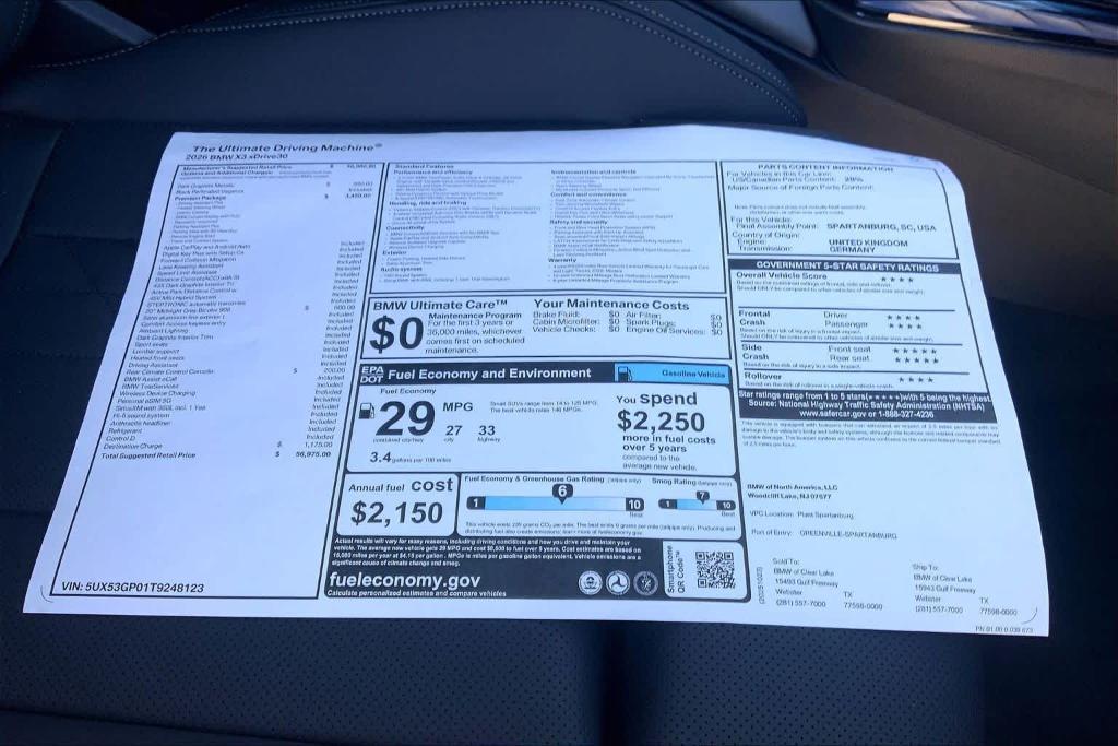 new 2026 BMW X3 car, priced at $57,570