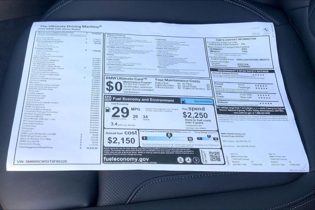 new 2026 BMW 330 car, priced at $57,225