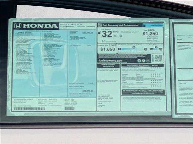 new 2025 Honda Accord car, priced at $32,709