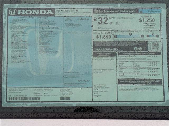 new 2025 Honda Accord car, priced at $32,709