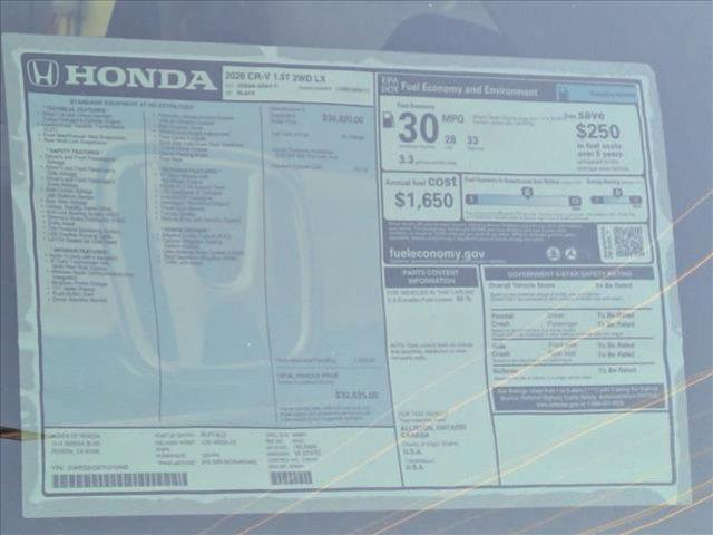 new 2026 Honda CR-V car, priced at $33,324