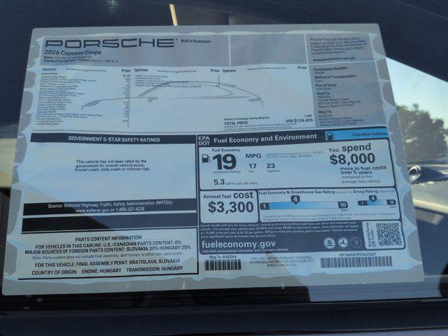 new 2026 Porsche Cayenne car, priced at $124,505