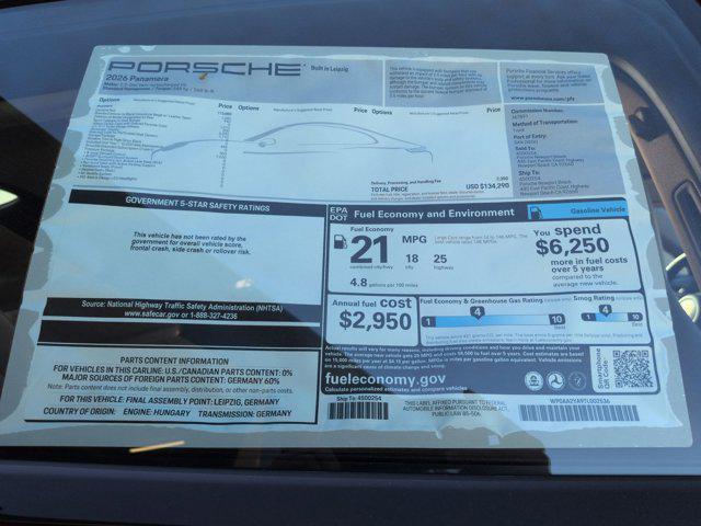 new 2026 Porsche Panamera car, priced at $134,290