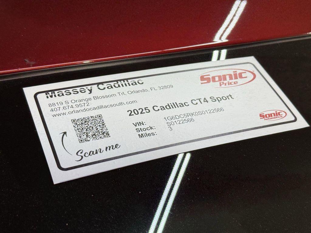 new 2025 Cadillac CT4 car, priced at $52,560