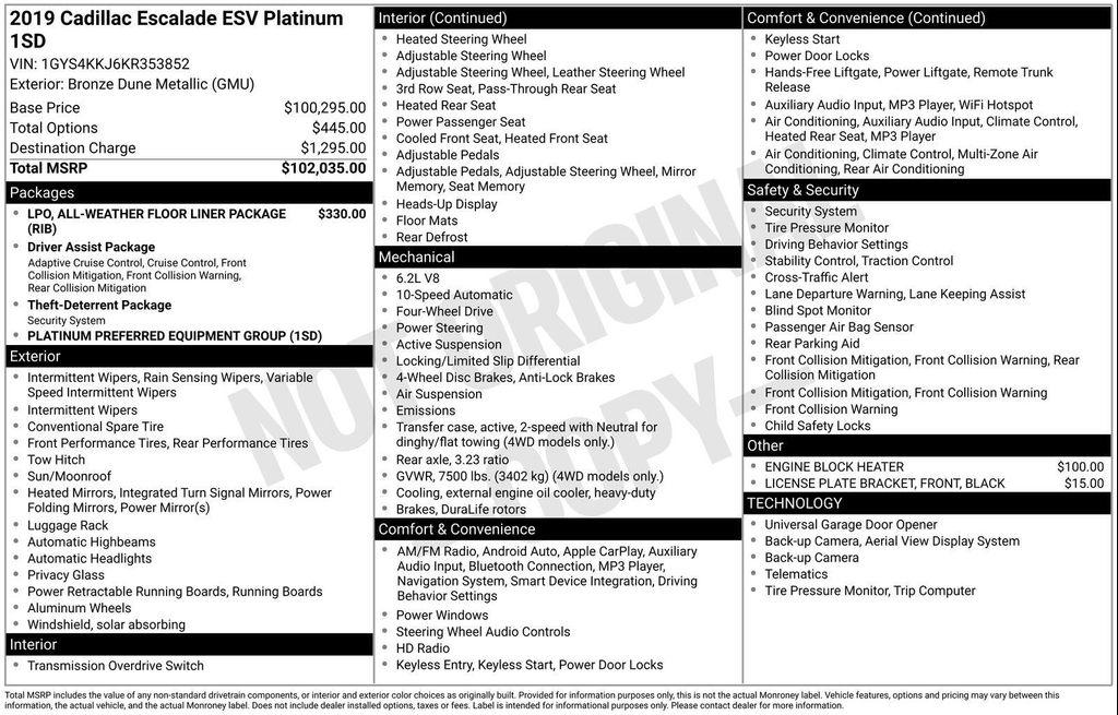 used 2019 Cadillac Escalade ESV car, priced at $34,990