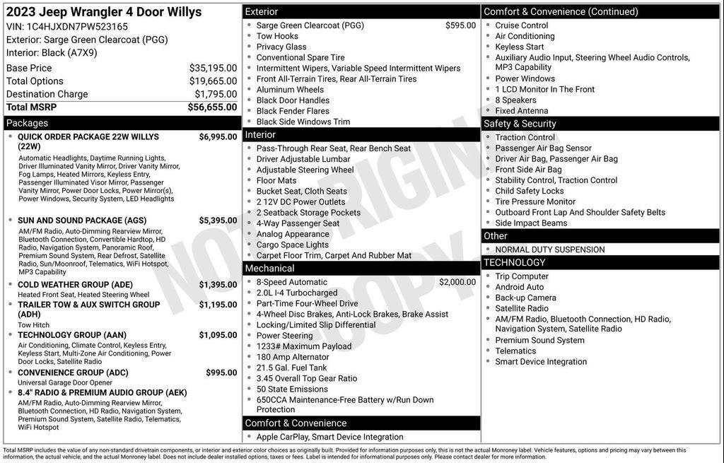 used 2023 Jeep Wrangler car, priced at $31,433