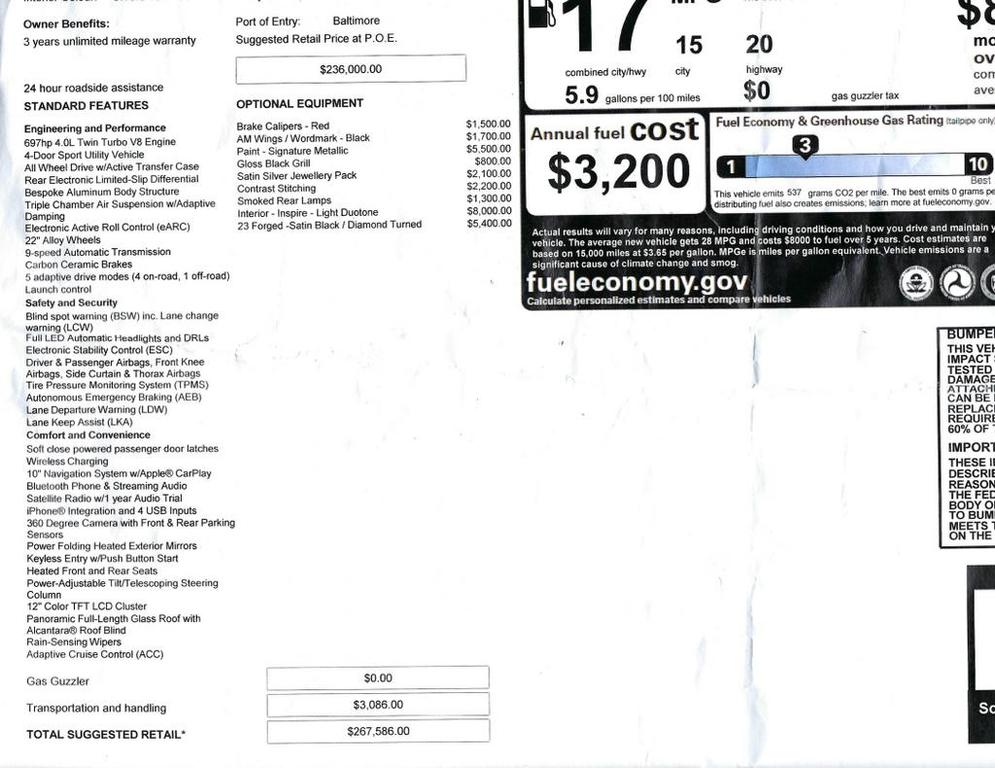 used 2023 Aston Martin DBX car, priced at $145,990