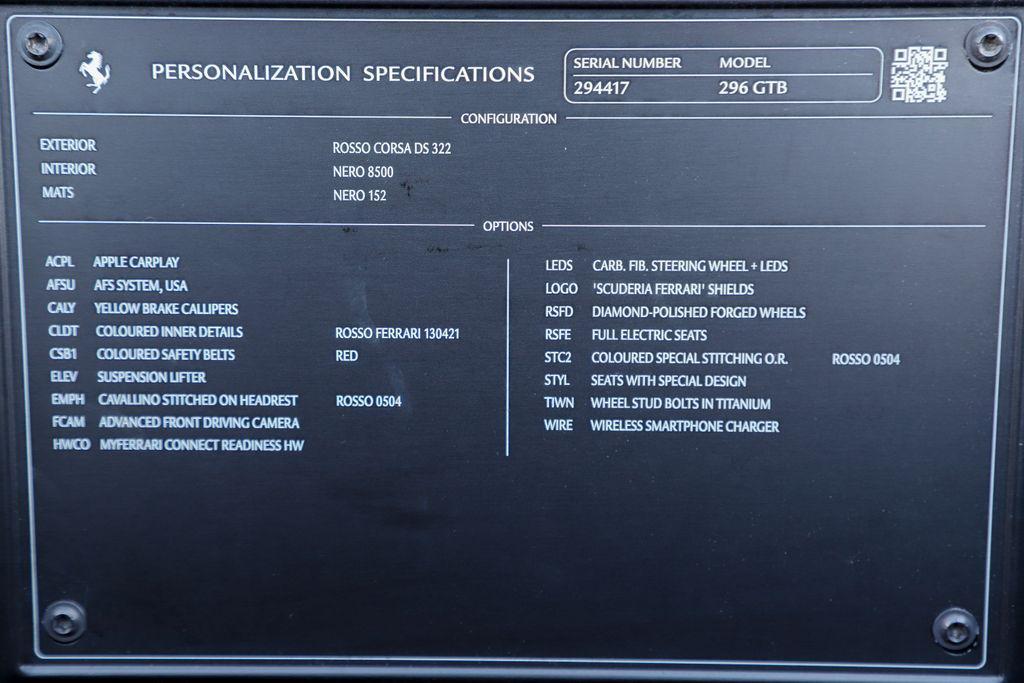 used 2023 Ferrari 296 GTB car, priced at $287,000