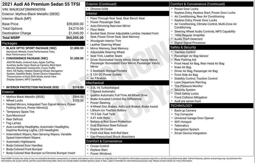 used 2021 Audi A6 car, priced at $26,477