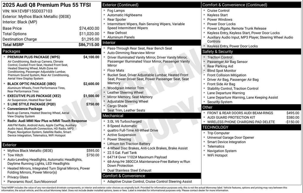 used 2025 Audi Q8 car, priced at $71,977