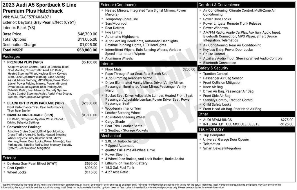 used 2023 Audi A5 Sportback car, priced at $35,977